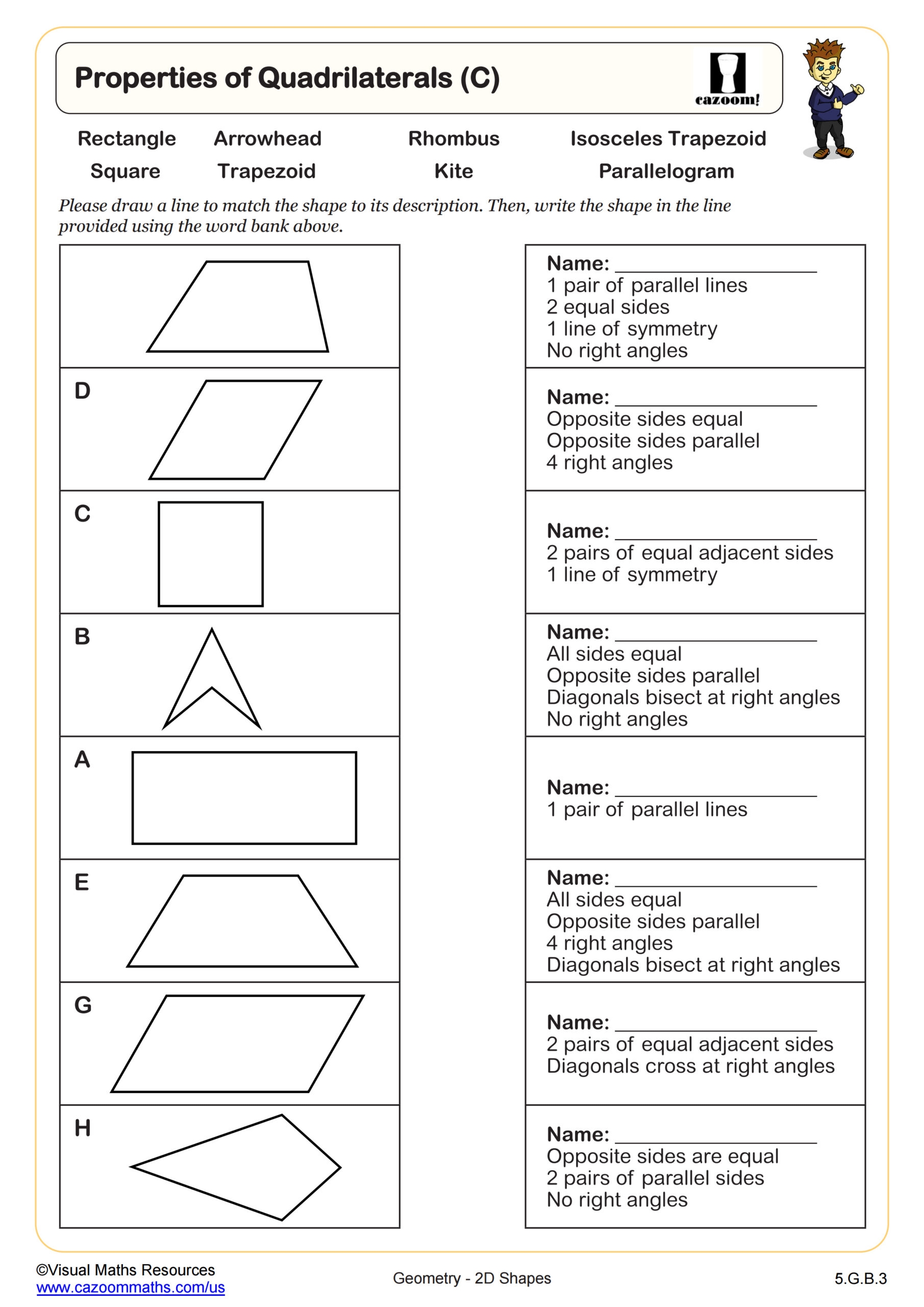 free printable geometry worksheets