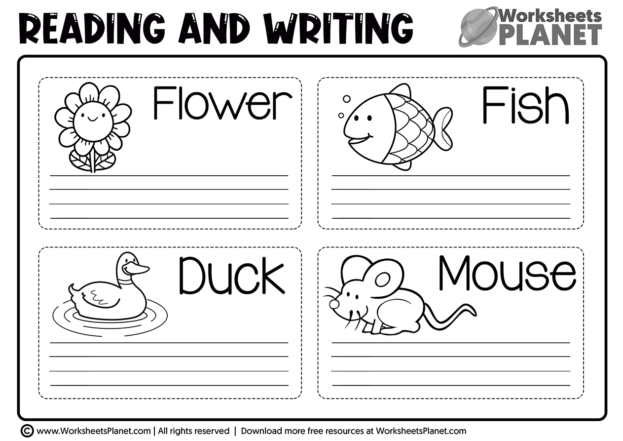 free printable kindergarten writing worksheets