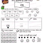 Reading Comprehension Worksheets My Word Of The Day As