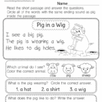Reading Worksheet For Kids Free Printable Digital PDF