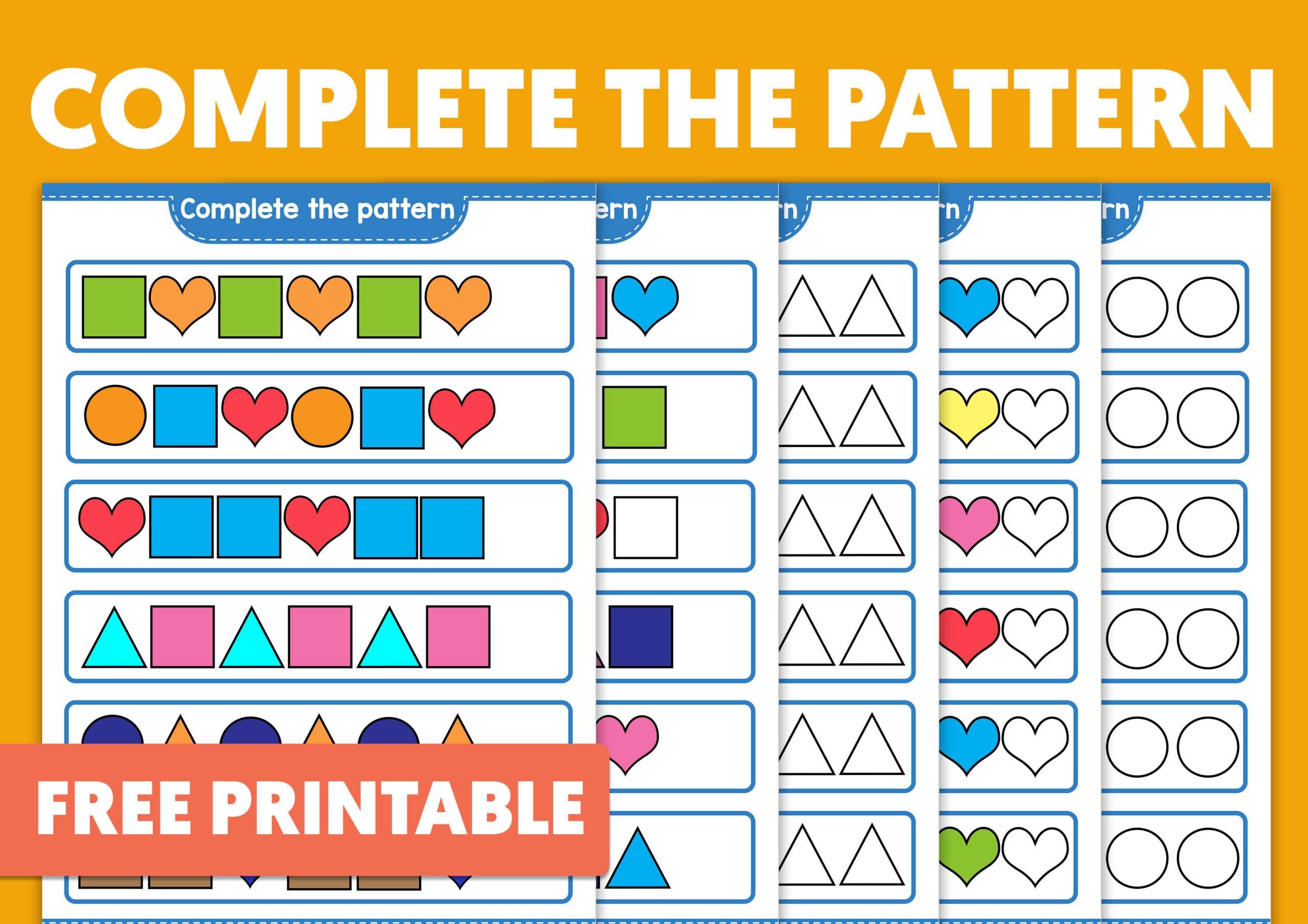 Repeating Pattern Worksheets Free PRINTABLE Pdf