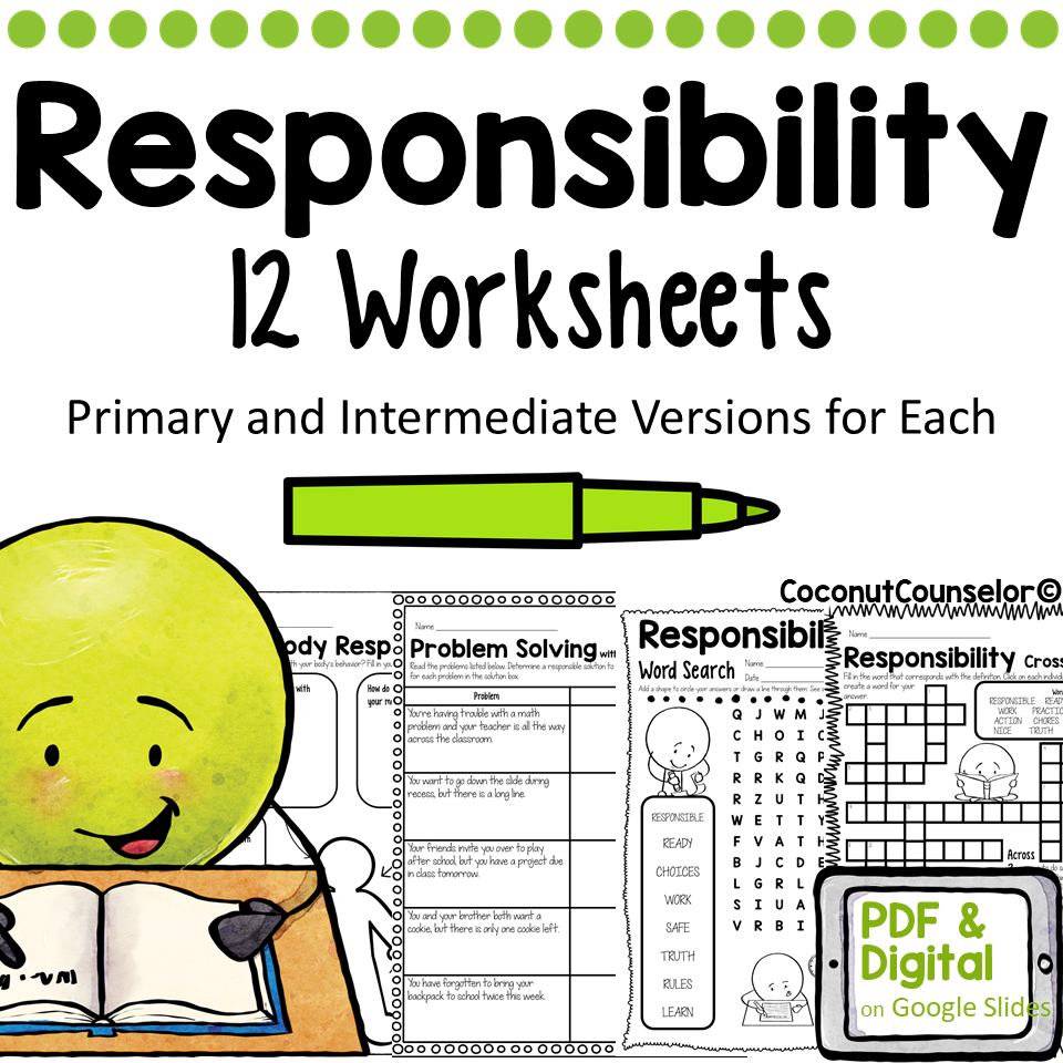 Responsibility Worksheet Set Of 12 Made By Teachers