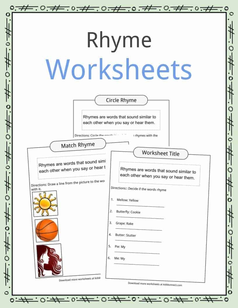 Rhyme Examples Worksheets Definition For Kids Rhyme Examples Worksheets Definition For Kids