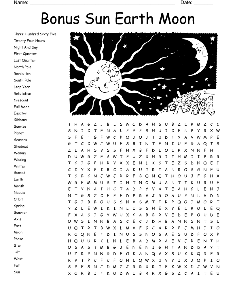 Rotation And Revolution Word Search WordMint Rotation And Revolution Word Search WordMint