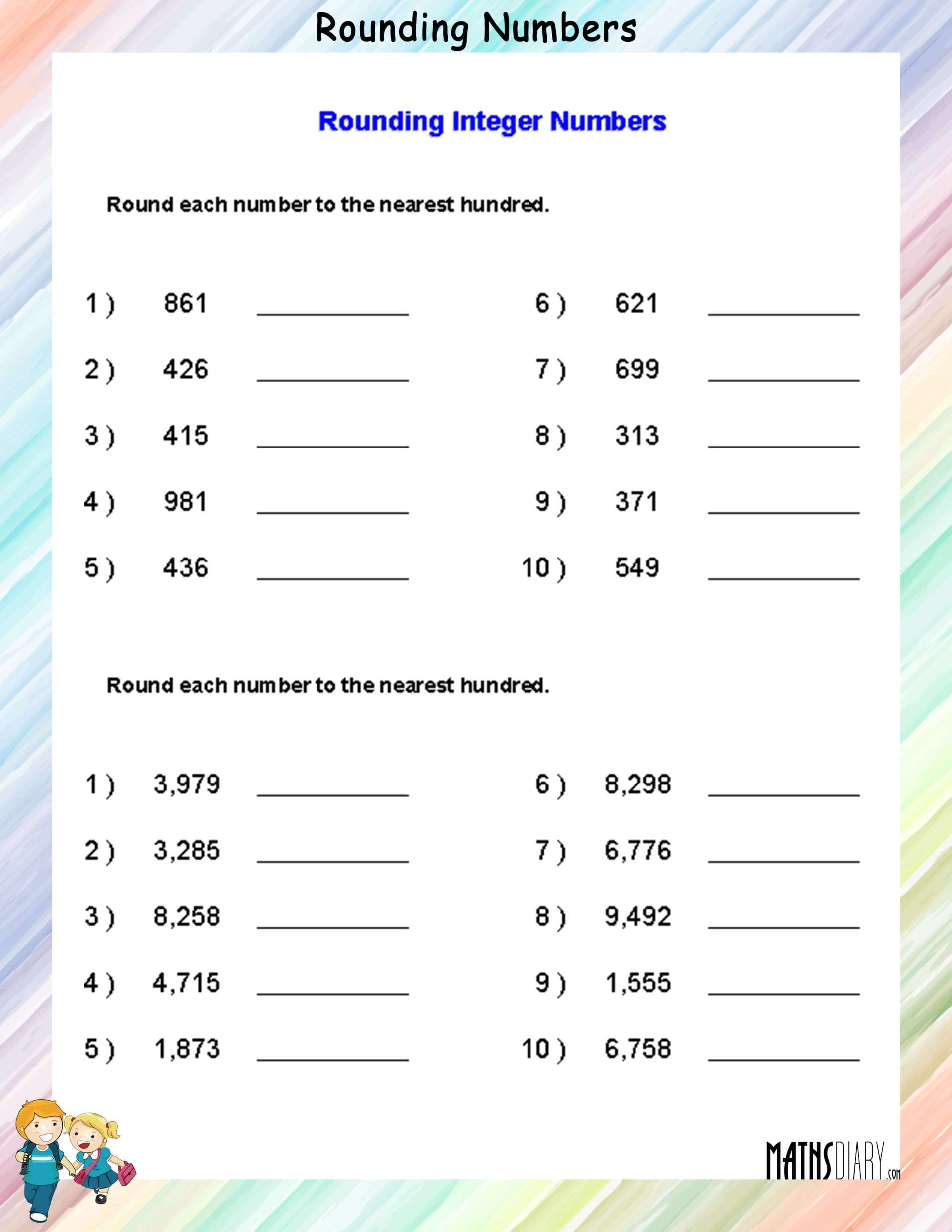 Rounding Numbers Math Worksheets Worksheets Library