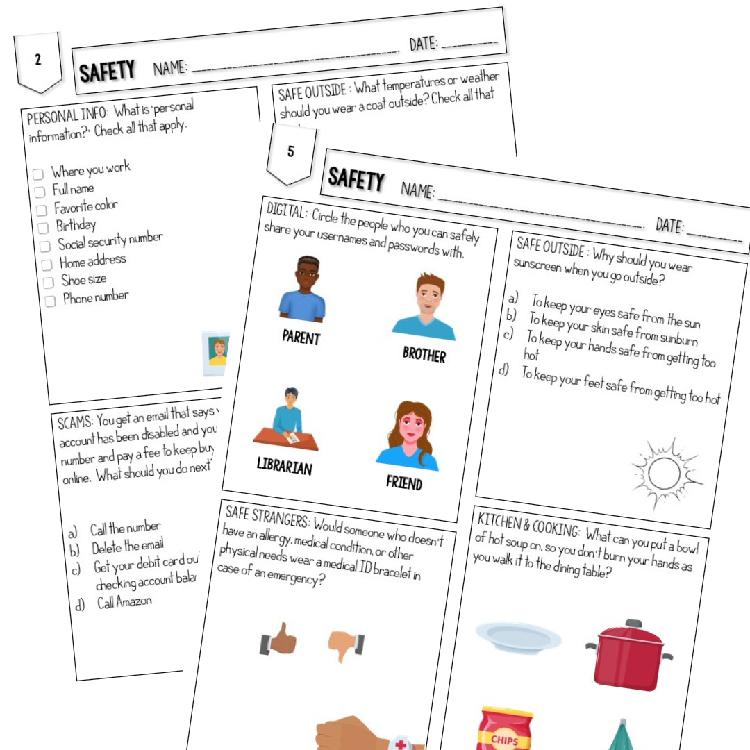seeking safety worksheets printable