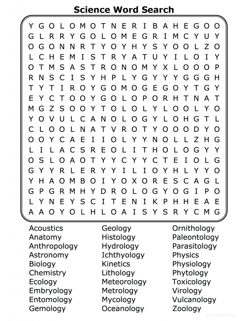 Science Word Search