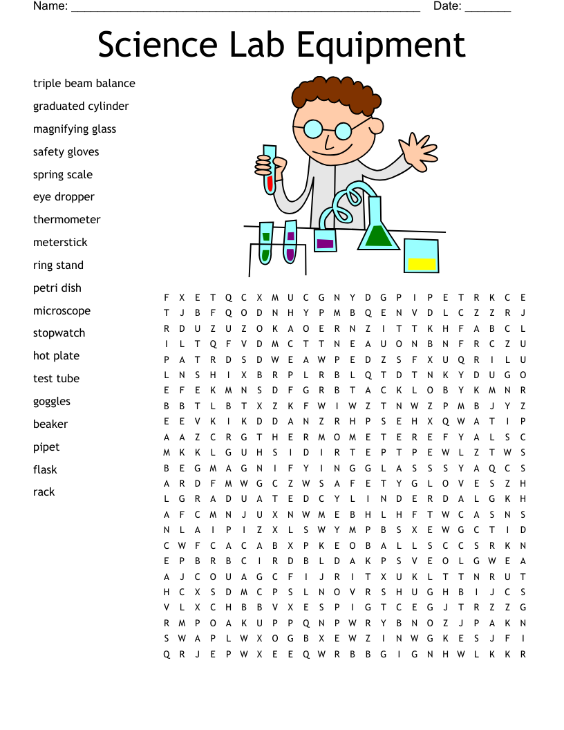 Science Lab Equipment Word Search WordMint Science Lab Equipment Word Search WordMint
