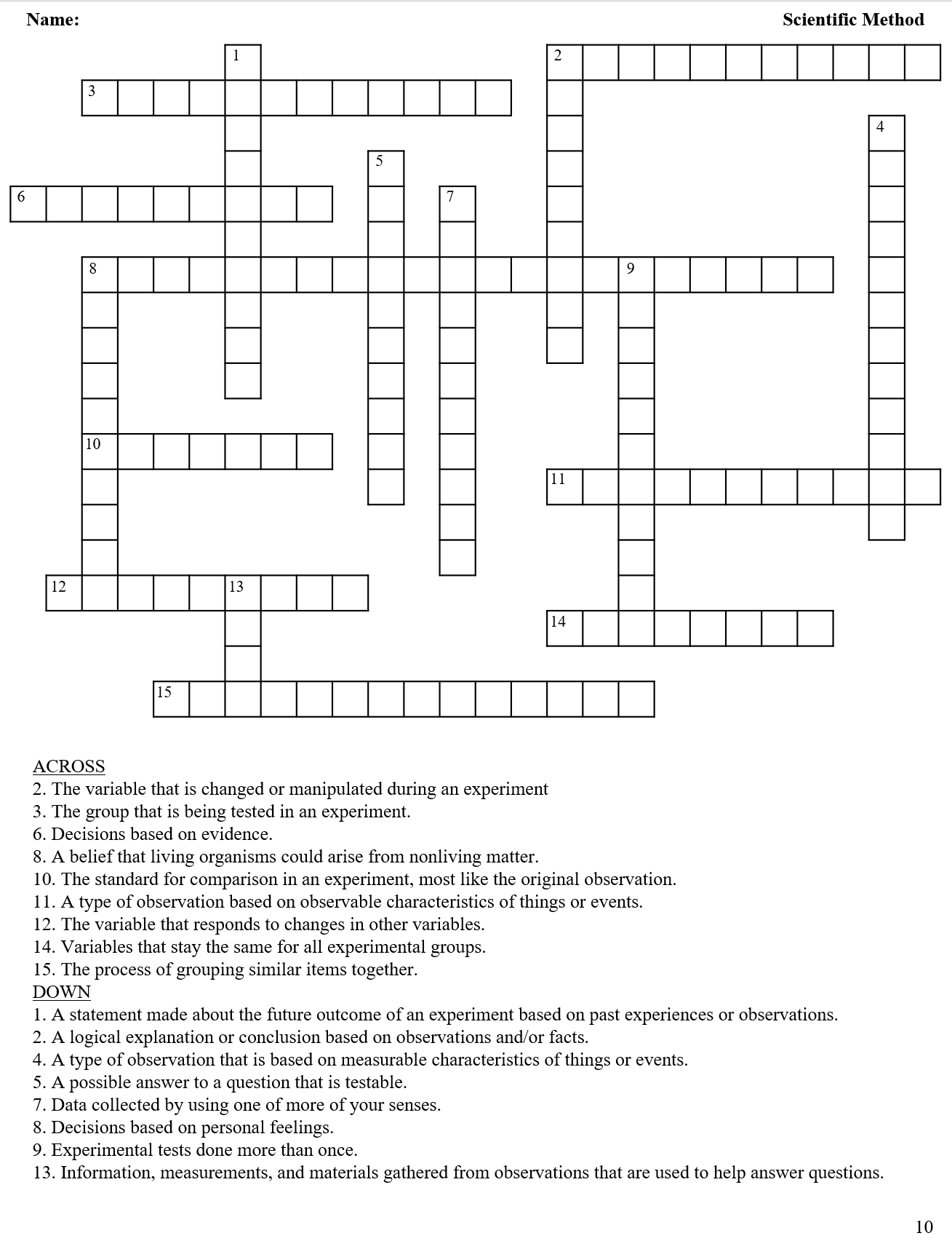 scientific method word search scientific method word search