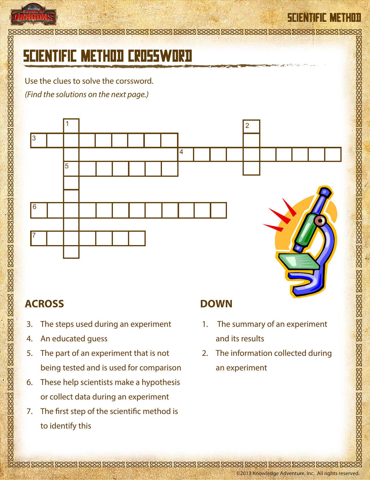 Scientific Method Crossword Puzzle