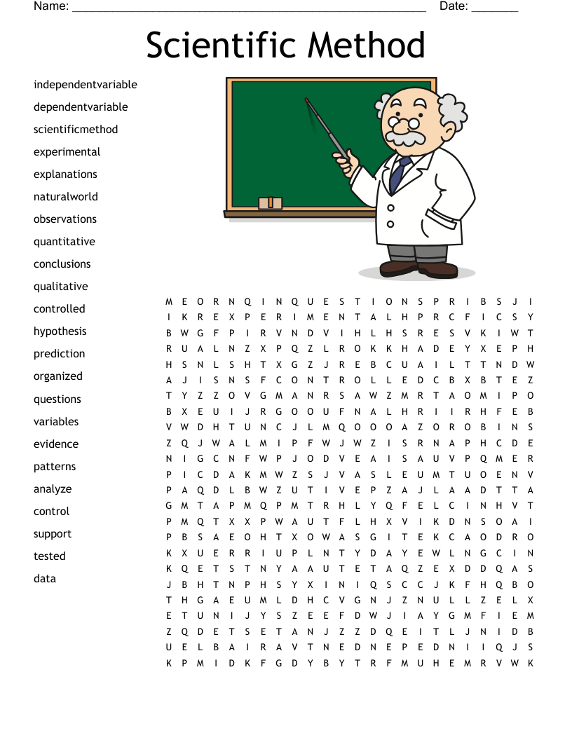 Scientific Method Word Search