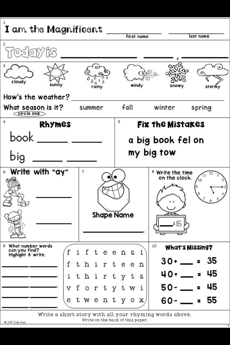 free printable second grade worksheets