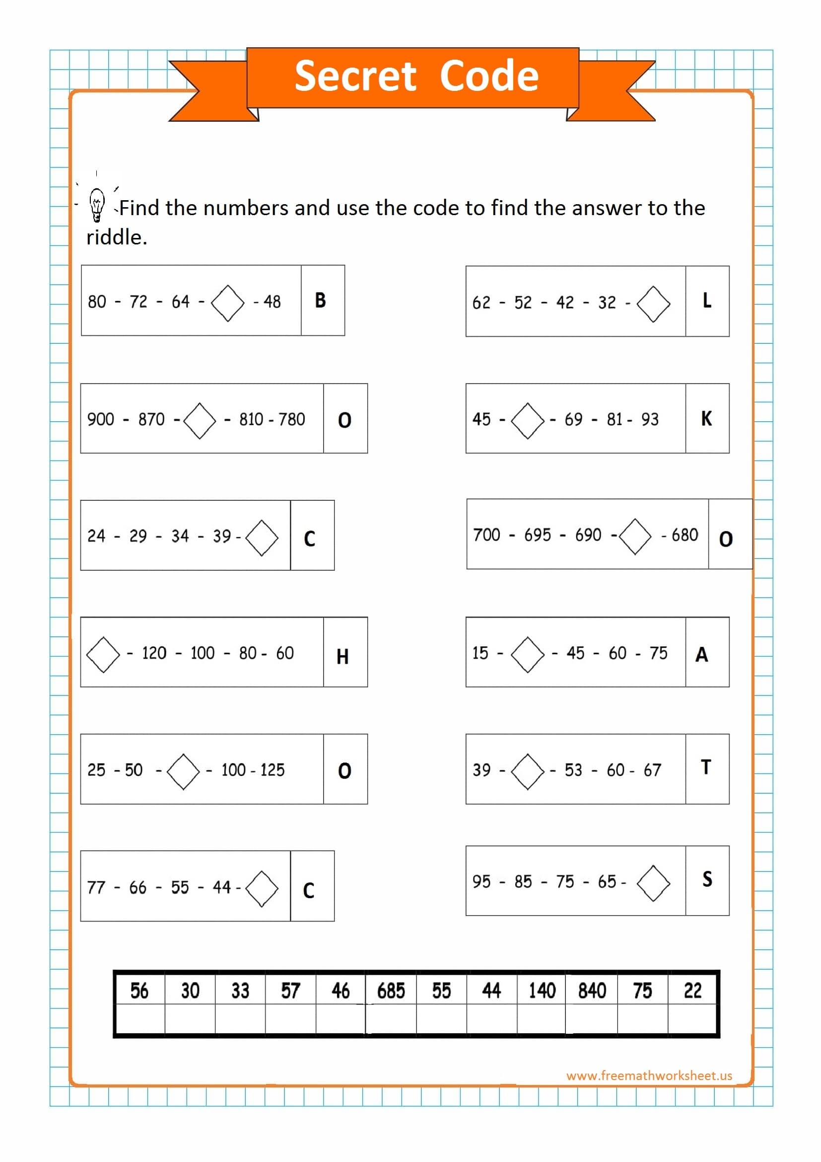 Secret Code Free Math Worksheets Worksheets Library Secret Code Free Math Worksheets Worksheets Library