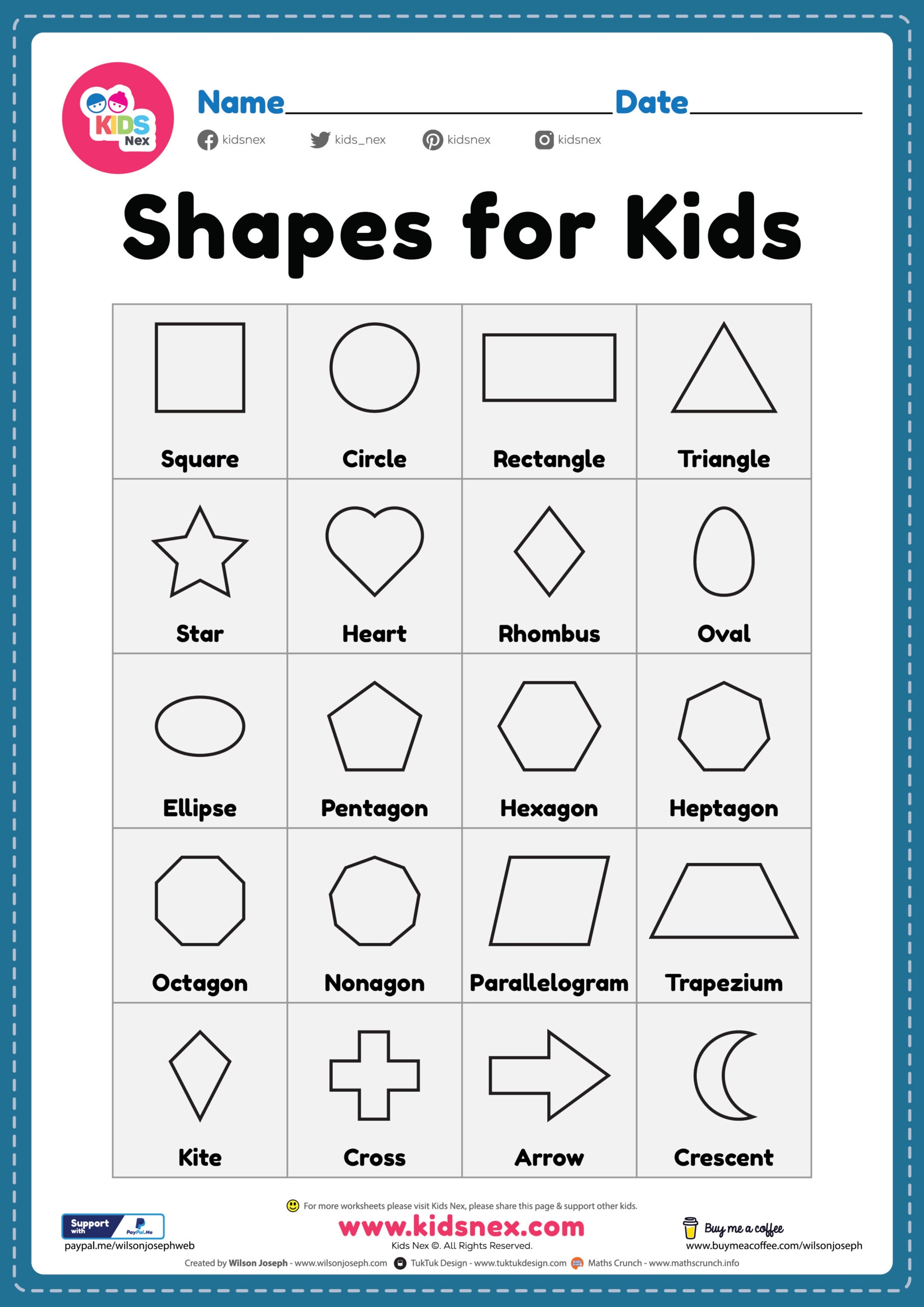 Shapes Printable Printable Party Favors Shapes Printable Printable Party Favors