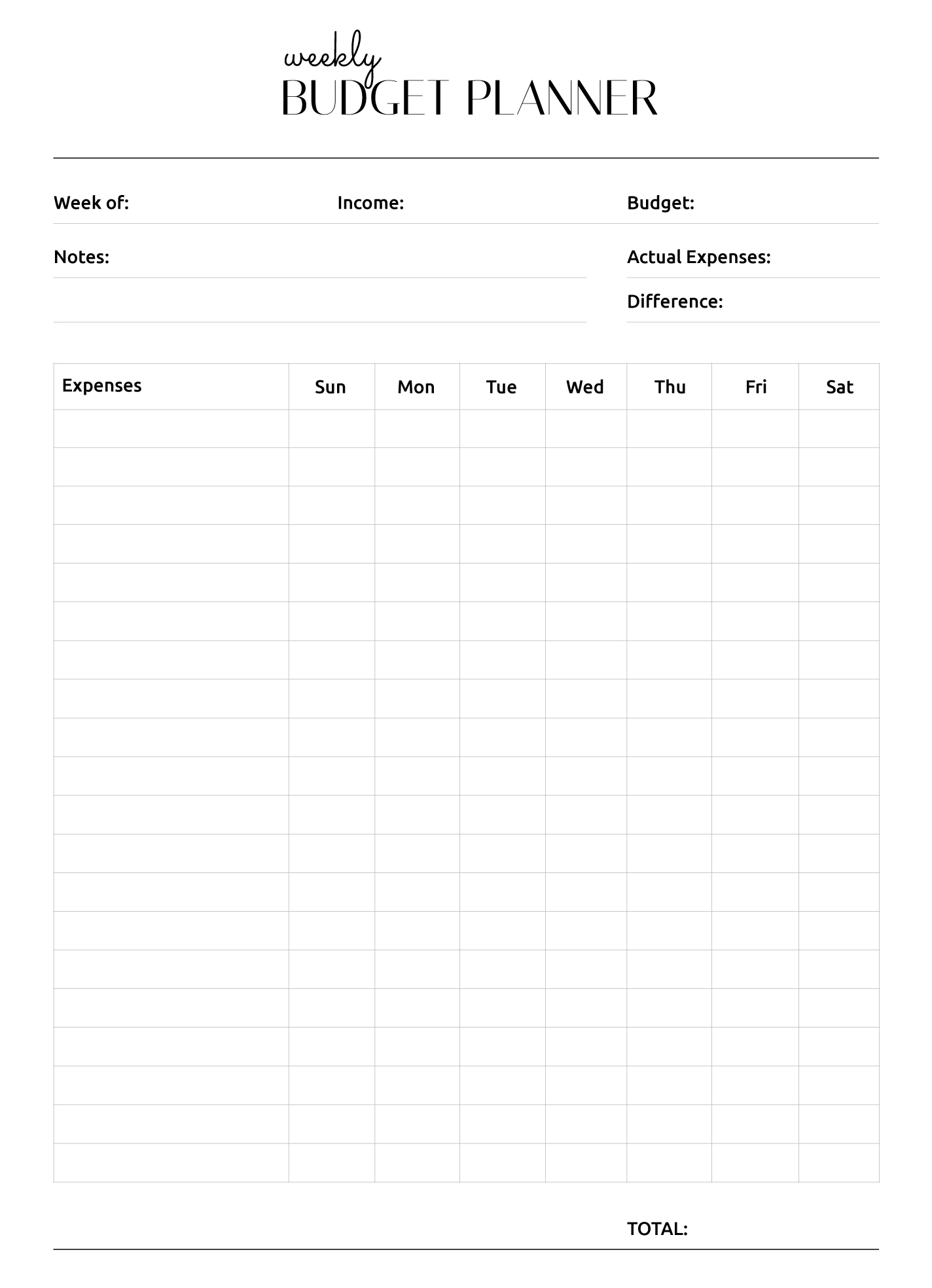weekly budget worksheet printable weekly budget worksheet printable