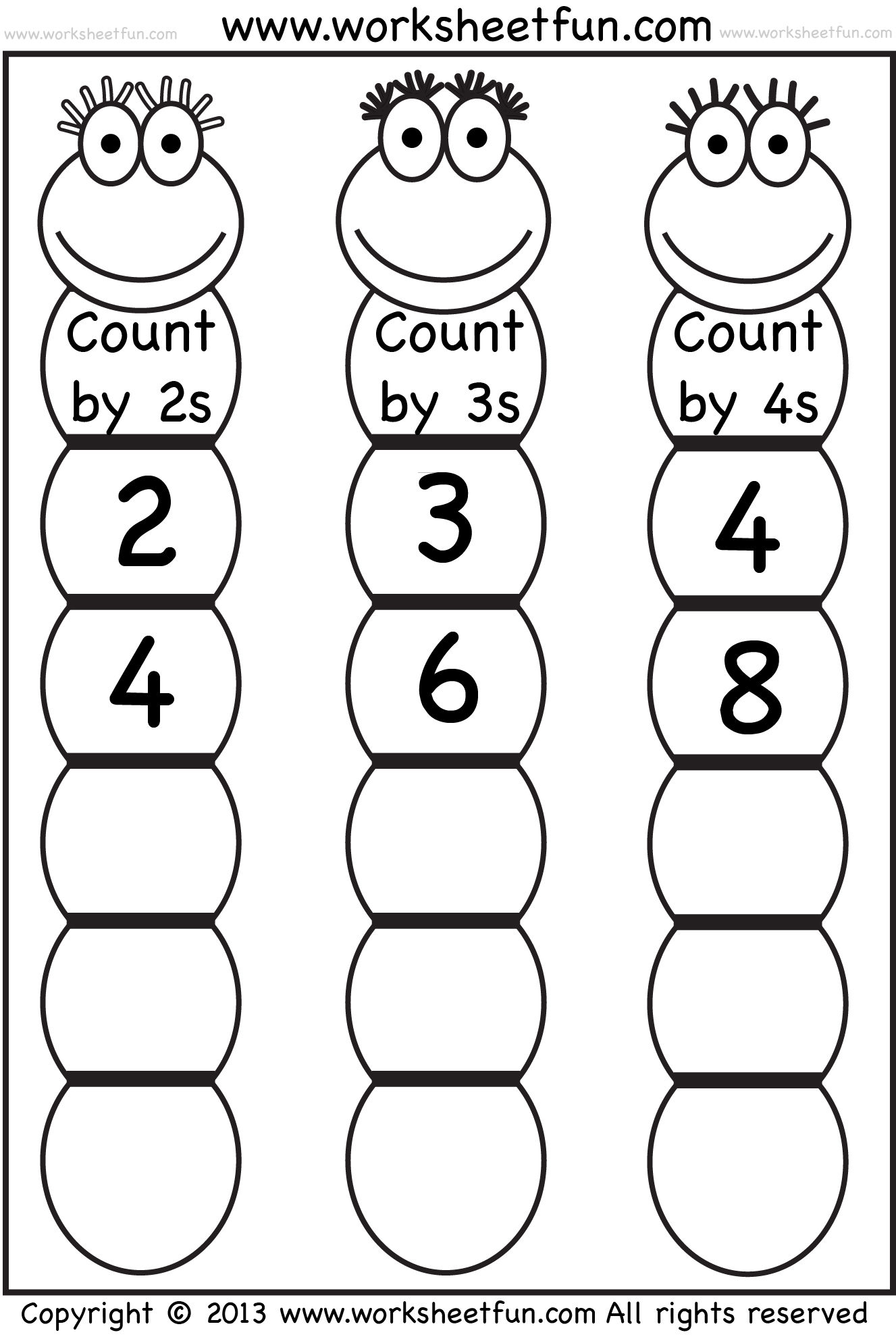 free printable skip counting worksheets