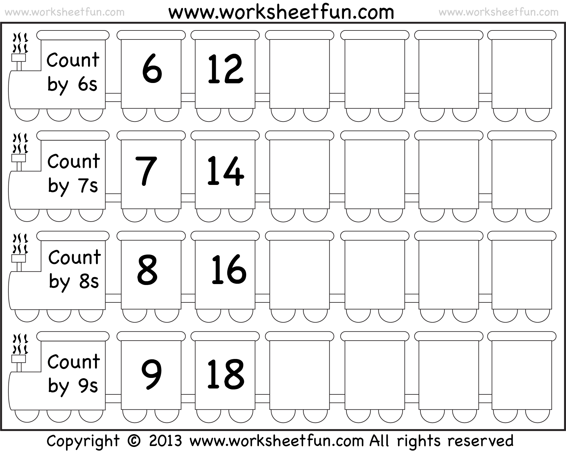 Skip Counting By 6 7 8 And 9 Worksheet FREE Printable Worksheets Worksheetfun