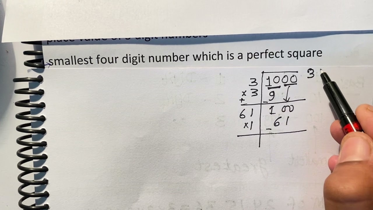 Smallest Four Digit Number Which Is A Perfect Square Surendra Khilery YouTube