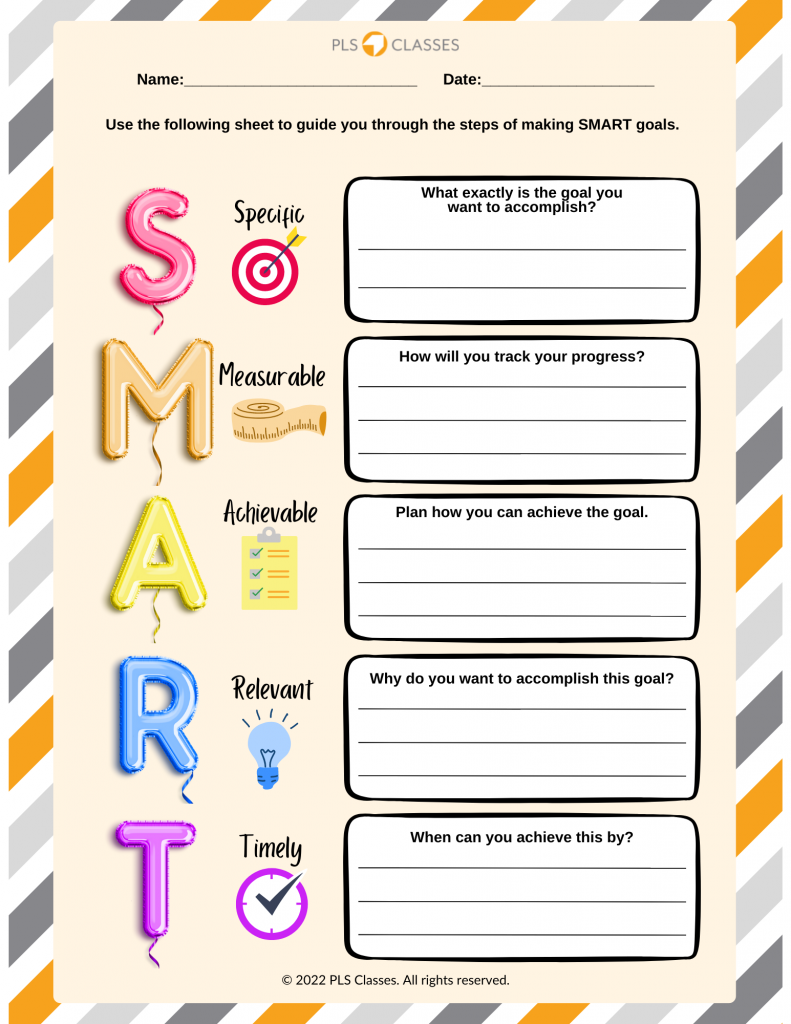 SMART Goals Free Printable PLS Classes