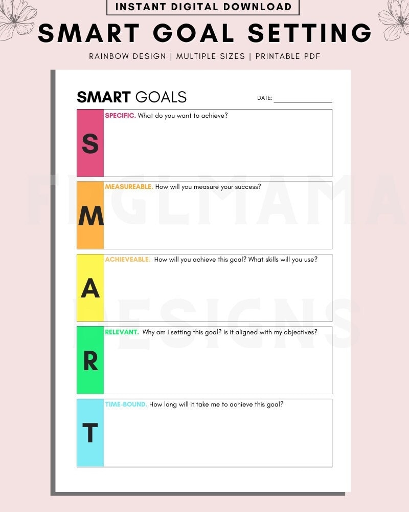 printable smart goals worksheet