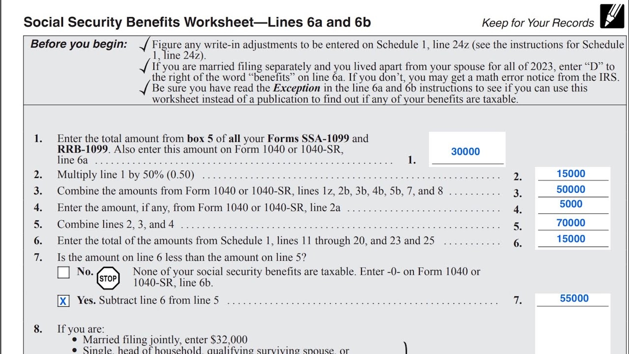 Social Security Benefits Worksheet Walkthrough IRS Form 1040 Lines 6a amp 6b Worksheets Library Social Security Benefits Worksheet Walkthrough IRS Form 1040 Lines 6a amp 6b Worksheets Library