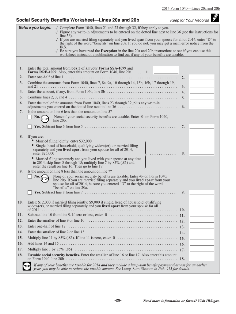 Social Security Worksheet 2024 Printable