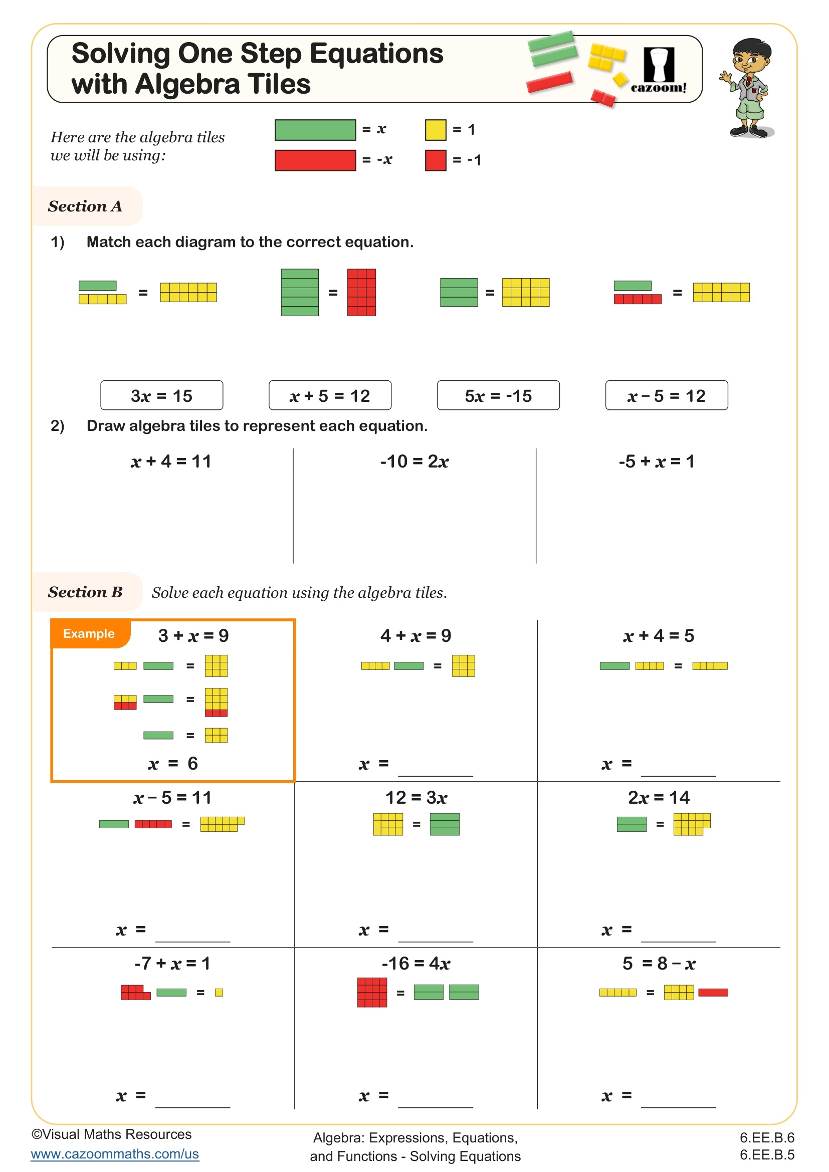 Solving Equations Worksheets PDF Cazoom Math Cazoom Math