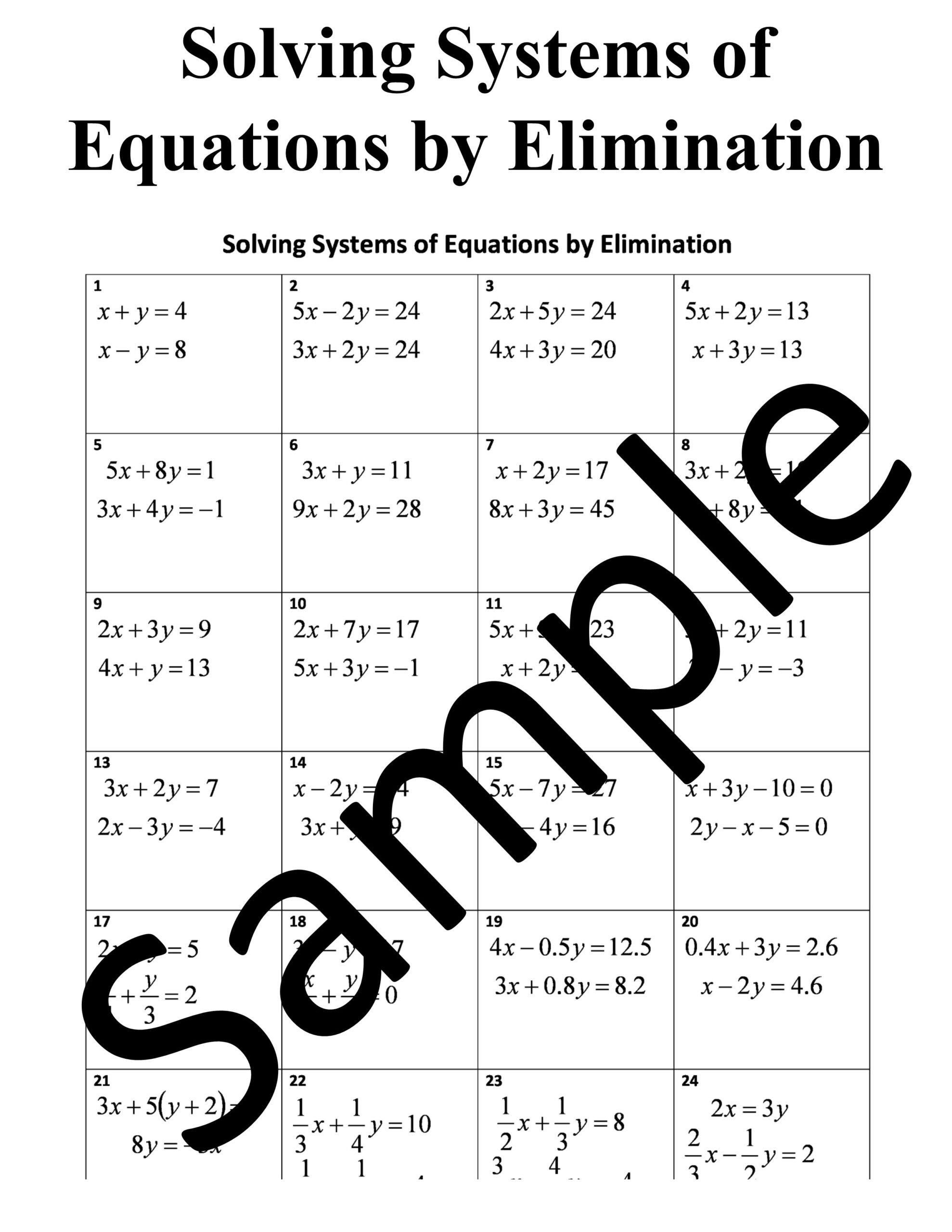 system of equations worksheet system of equations worksheet