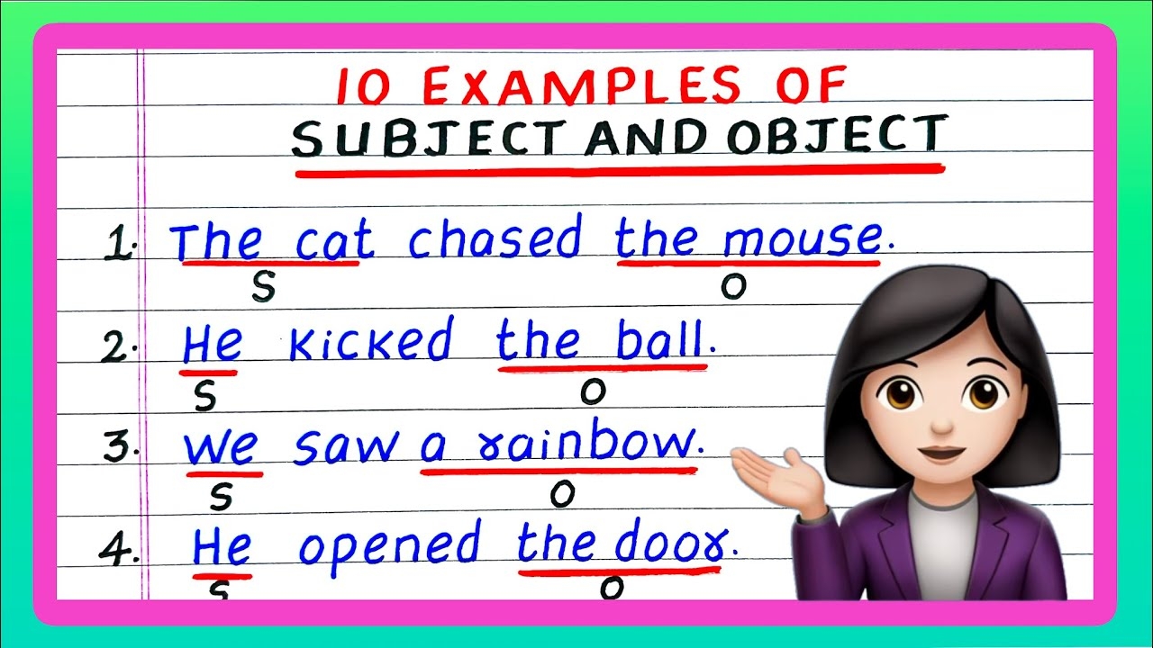 Subject And Object In Sentence 10 Subject And Object In Sentences Subject And Object In English YouTube
