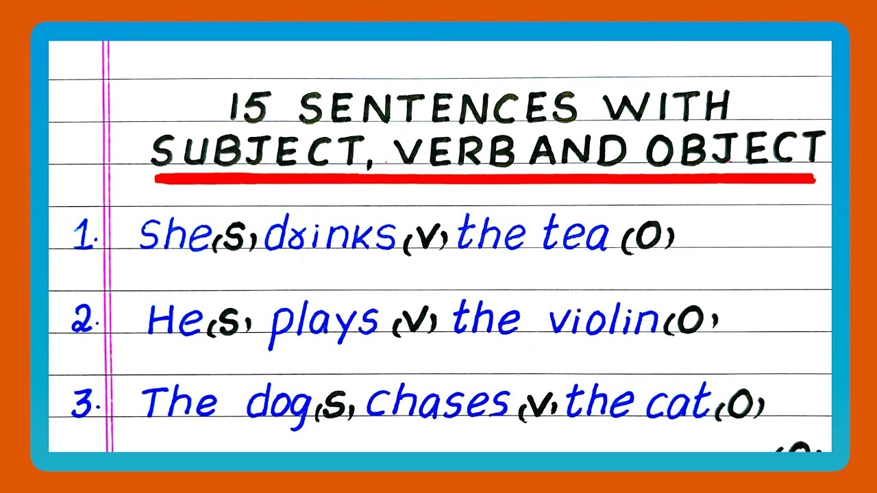 Subject And Object Sentences