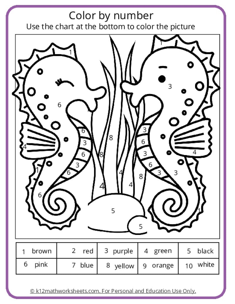 color by number coloring pages printable