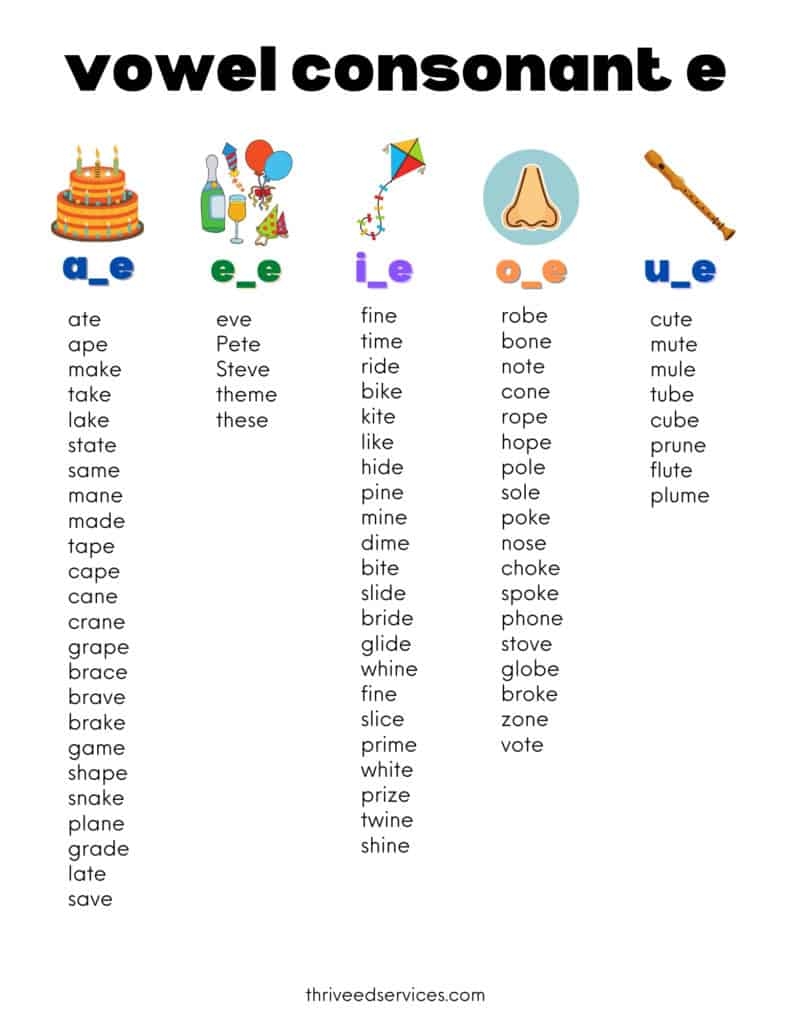 Vowel Consonant Vowel Words