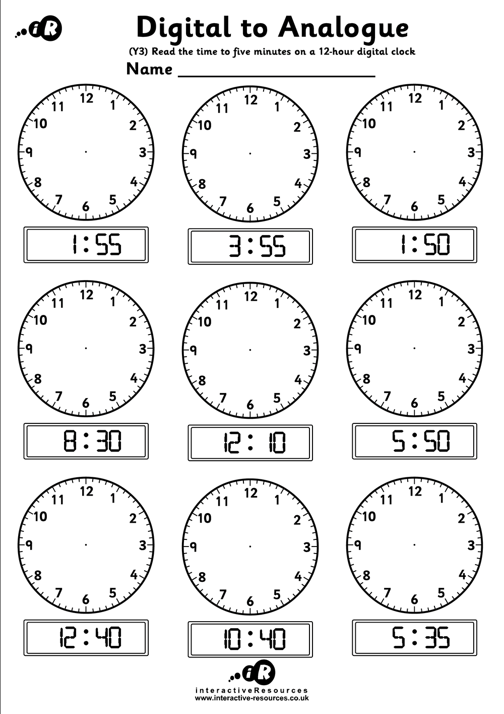 Free Printable Telling Time Worksheets