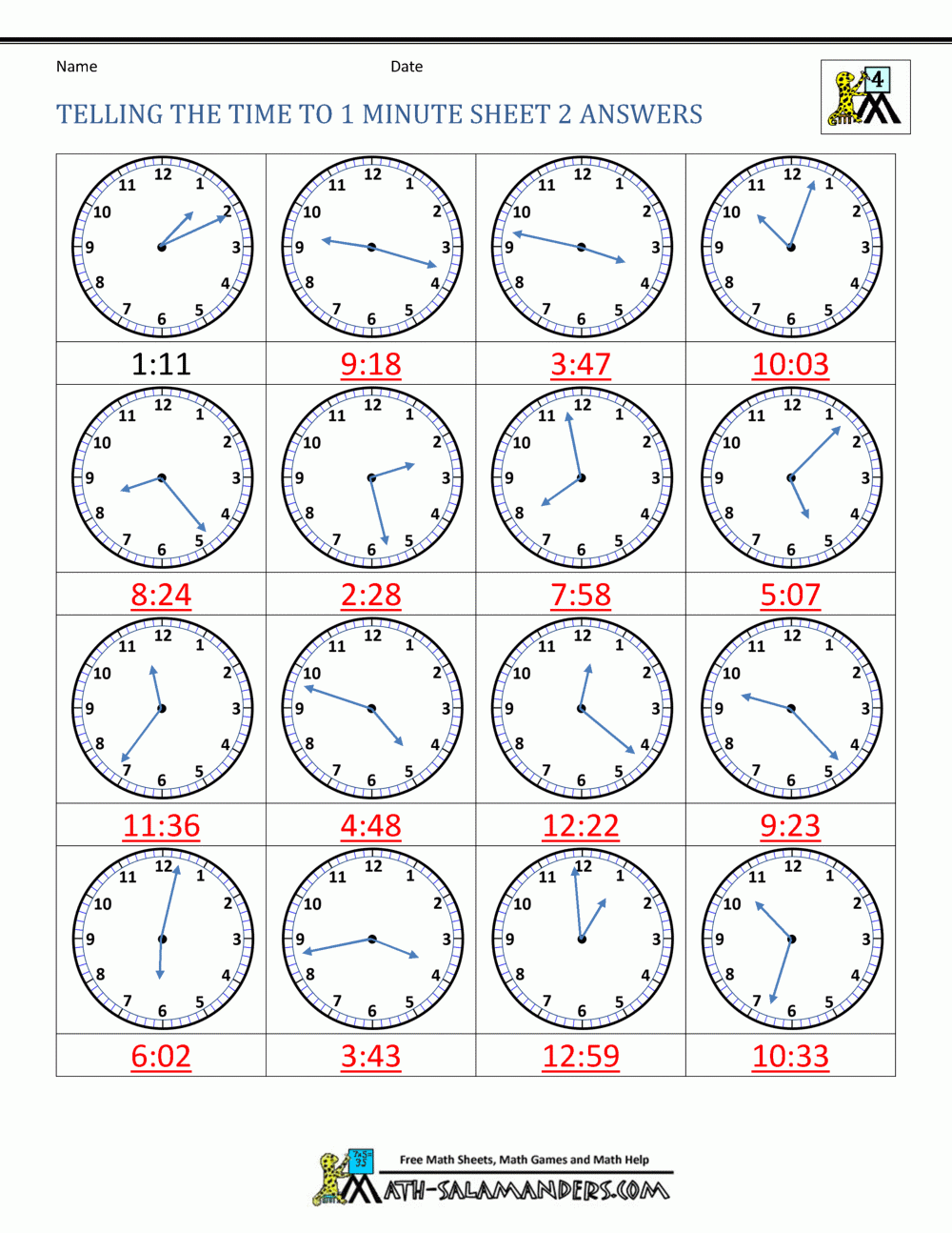 Telling Time Worksheets Grade 4 To The Nearest Minute Telling Time Worksheets Grade 4 To The Nearest Minute