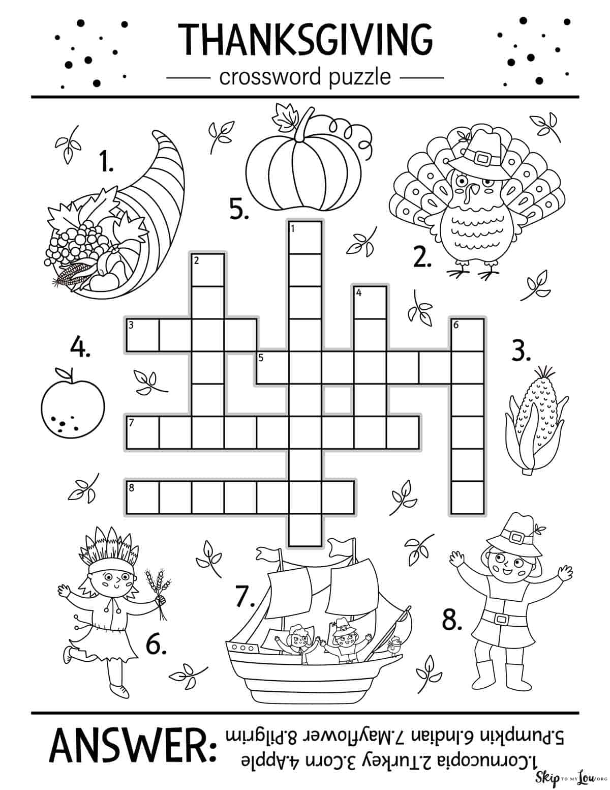 Free Printable Thanksgiving Worksheets