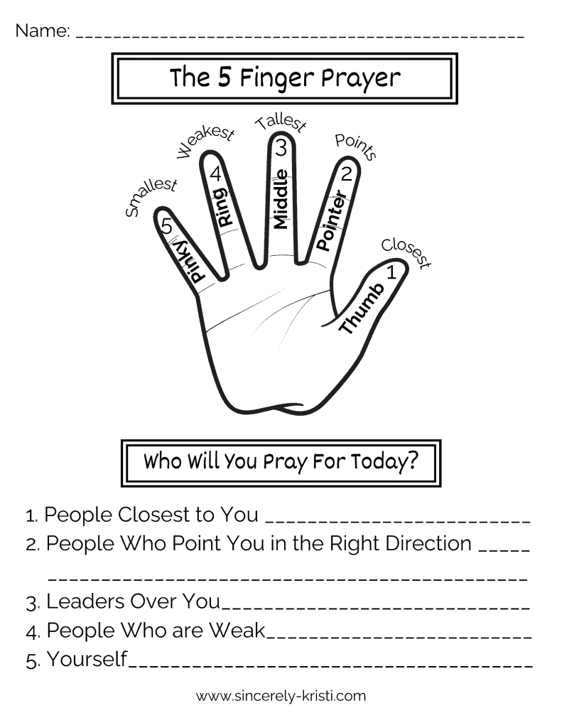 The Five Finger Prayer Method Free Printables Included Worksheets Library The Five Finger Prayer Method Free Printables Included Worksheets Library