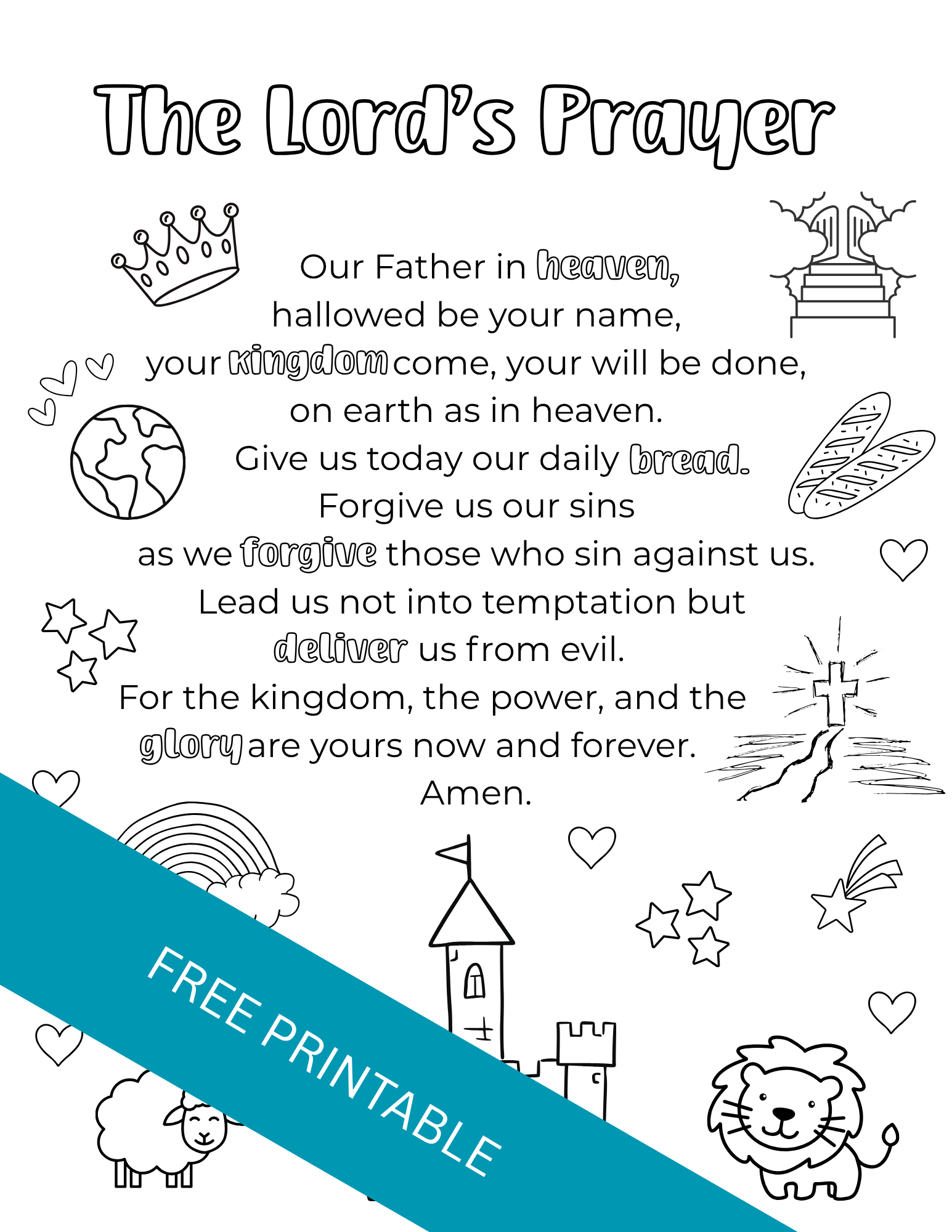 The Lord s Prayer Printable For Kids Out Upon The Waters The Lord s Prayer Printable For Kids Out Upon The Waters