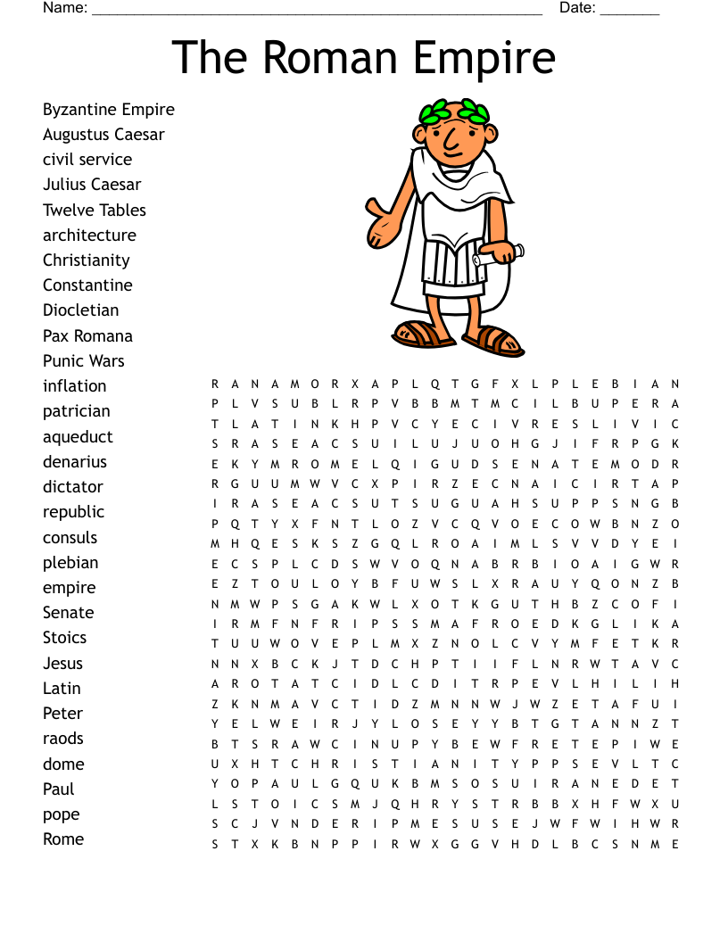 The Roman Empire Word Search WordMint The Roman Empire Word Search WordMint