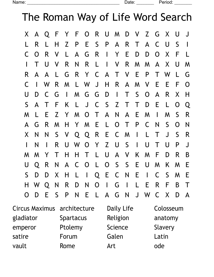 ancient rome word search ancient rome word search