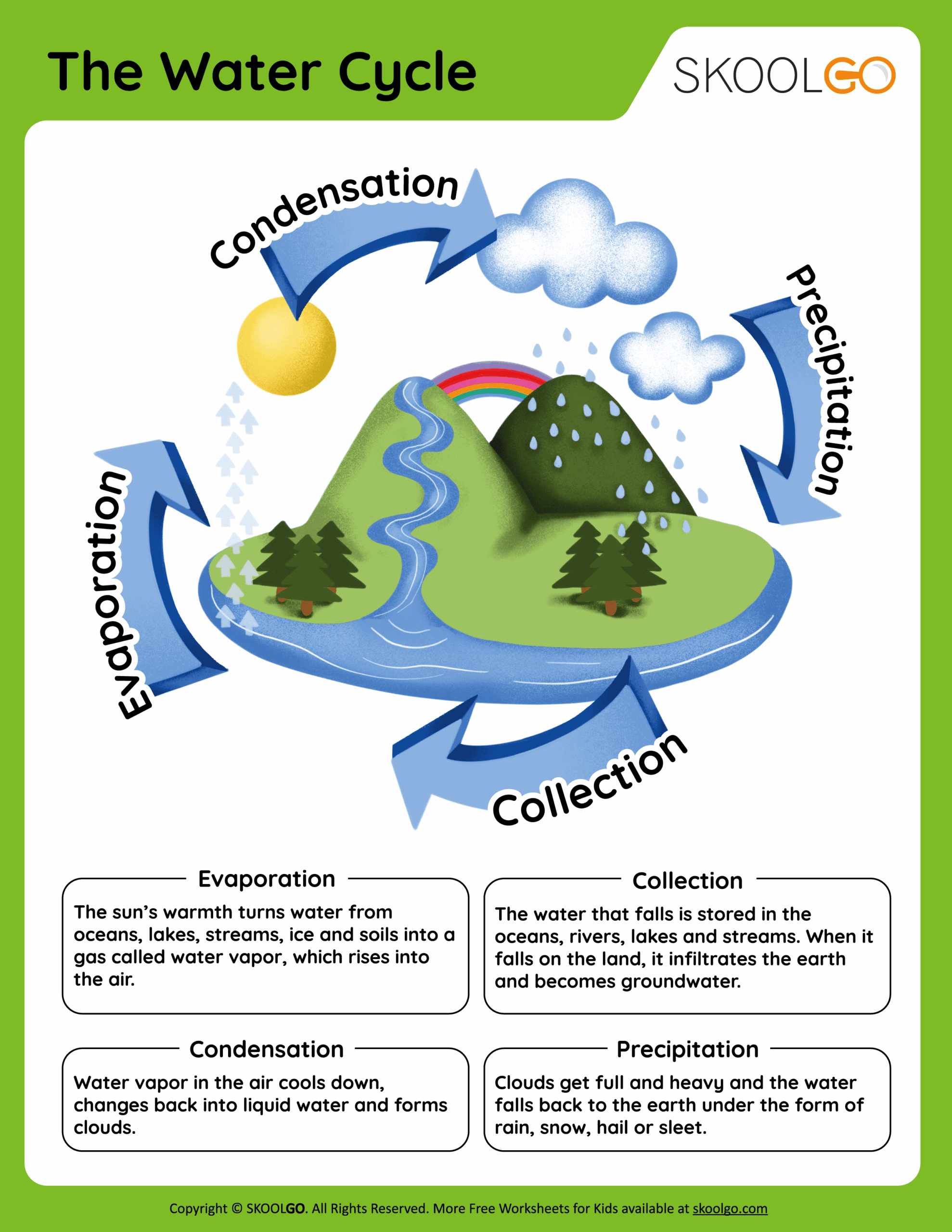 The Water Cycle Free Worksheet SKOOLGO The Water Cycle Free Worksheet SKOOLGO