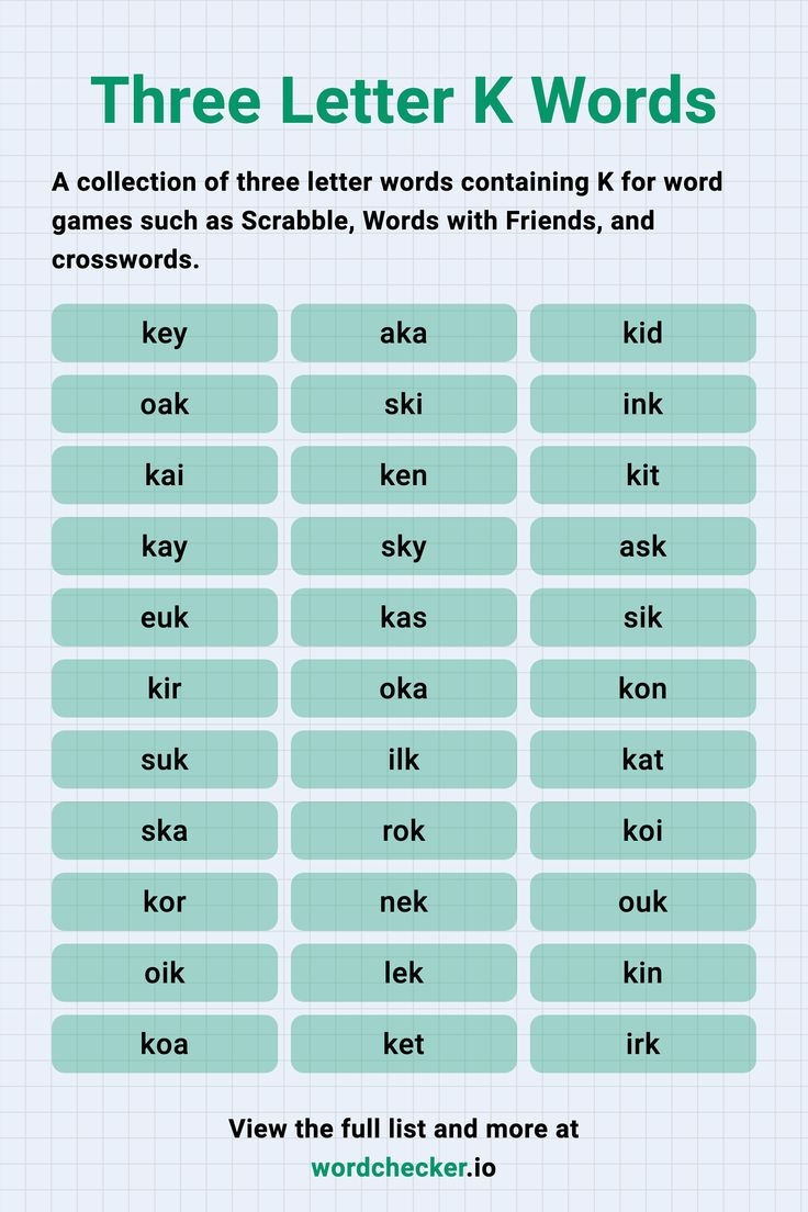 3 Letter K Words
