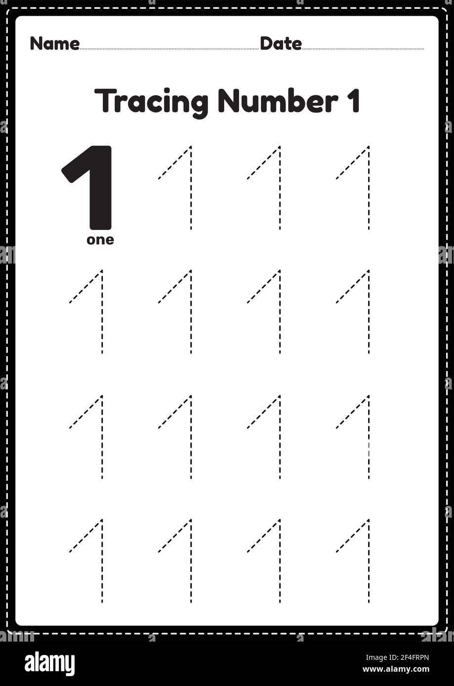 Tracing Number 1 Worksheet For Kindergarten And Preschool Kids For Educational Practice In A Printable Page Stock Vector Image Art Alamy Tracing Number 1 Worksheet For Kindergarten And Preschool Kids For Educational Practice In A Printable Page Stock Vector Image Art Alamy