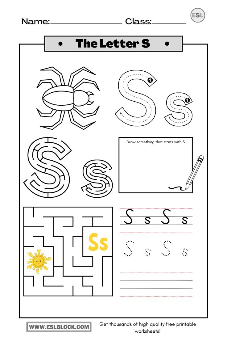Tracing The Letter S Worksheets