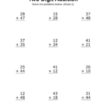 Two Digit Addition Worksheets Printable 2 Digit Problems Free Printables Monograms Design Tools Patterns DIY Projects