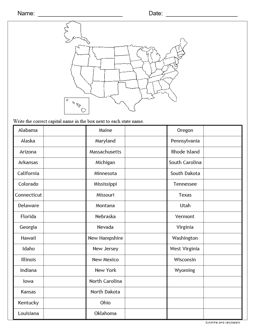 U S States Capitals Worksheets Test Sheets Maps U S Geography Made By Teachers U S States Capitals Worksheets Test Sheets Maps U S Geography Made By Teachers