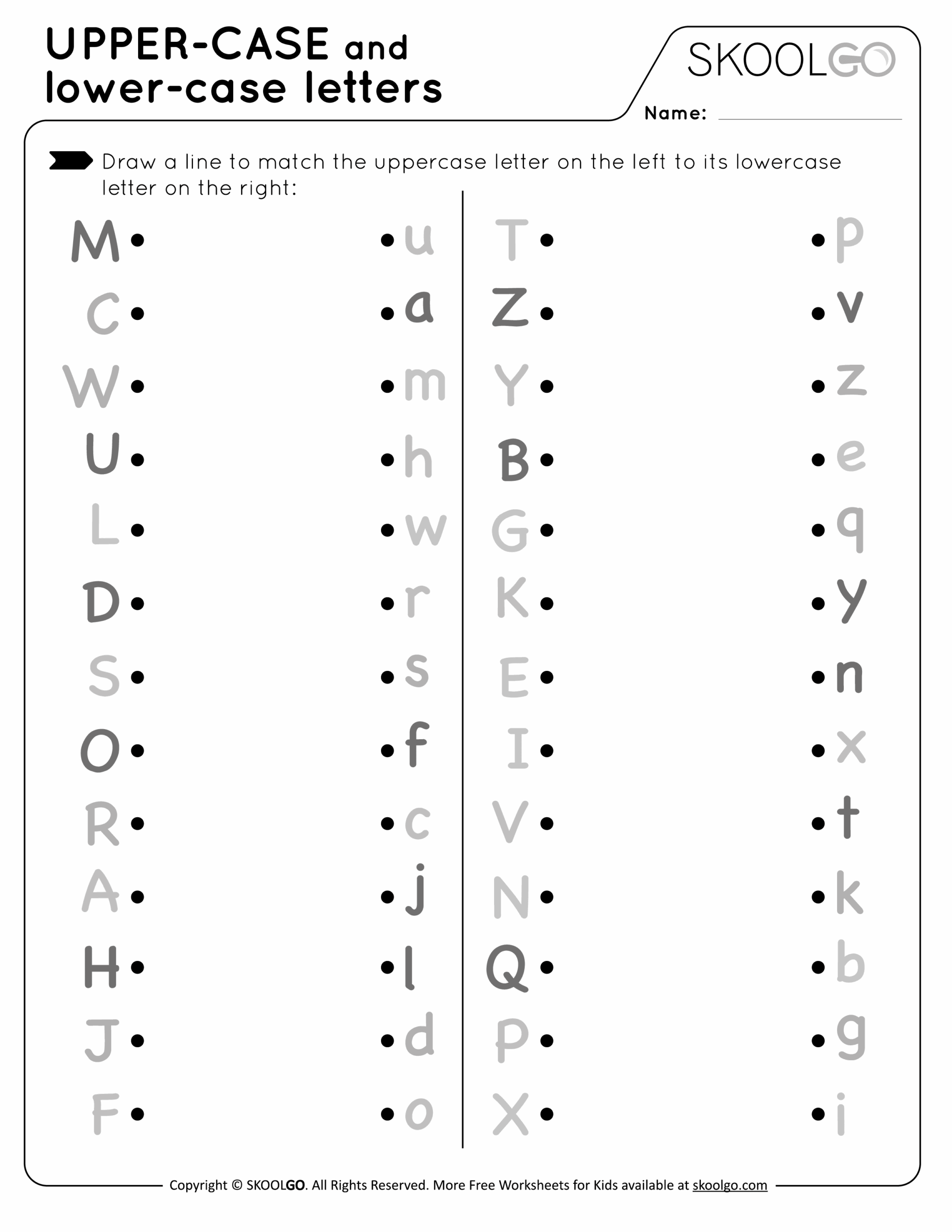 Matching Upper And Lowercase Letters