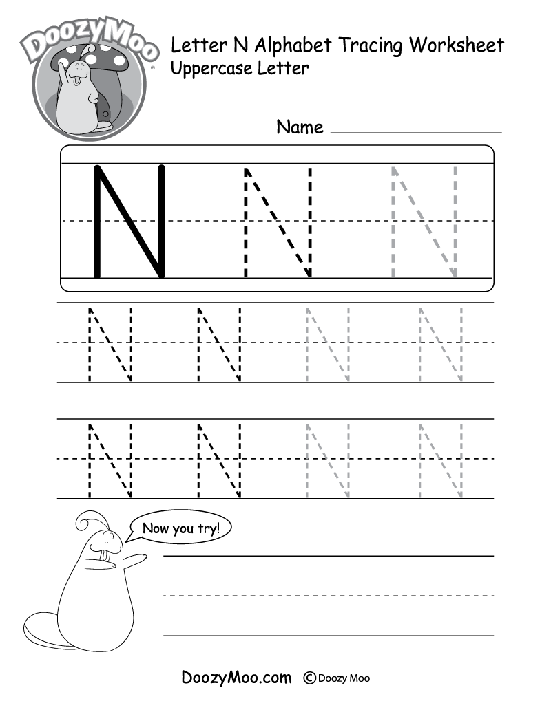 Free Printable Letter N Tracing Worksheets