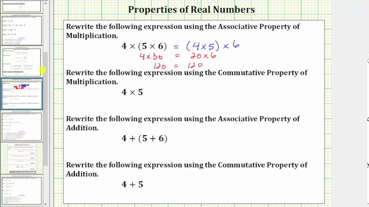 Use The Commutative And Associate Properties Of Real Numbers YouTube Use The Commutative And Associate Properties Of Real Numbers YouTube