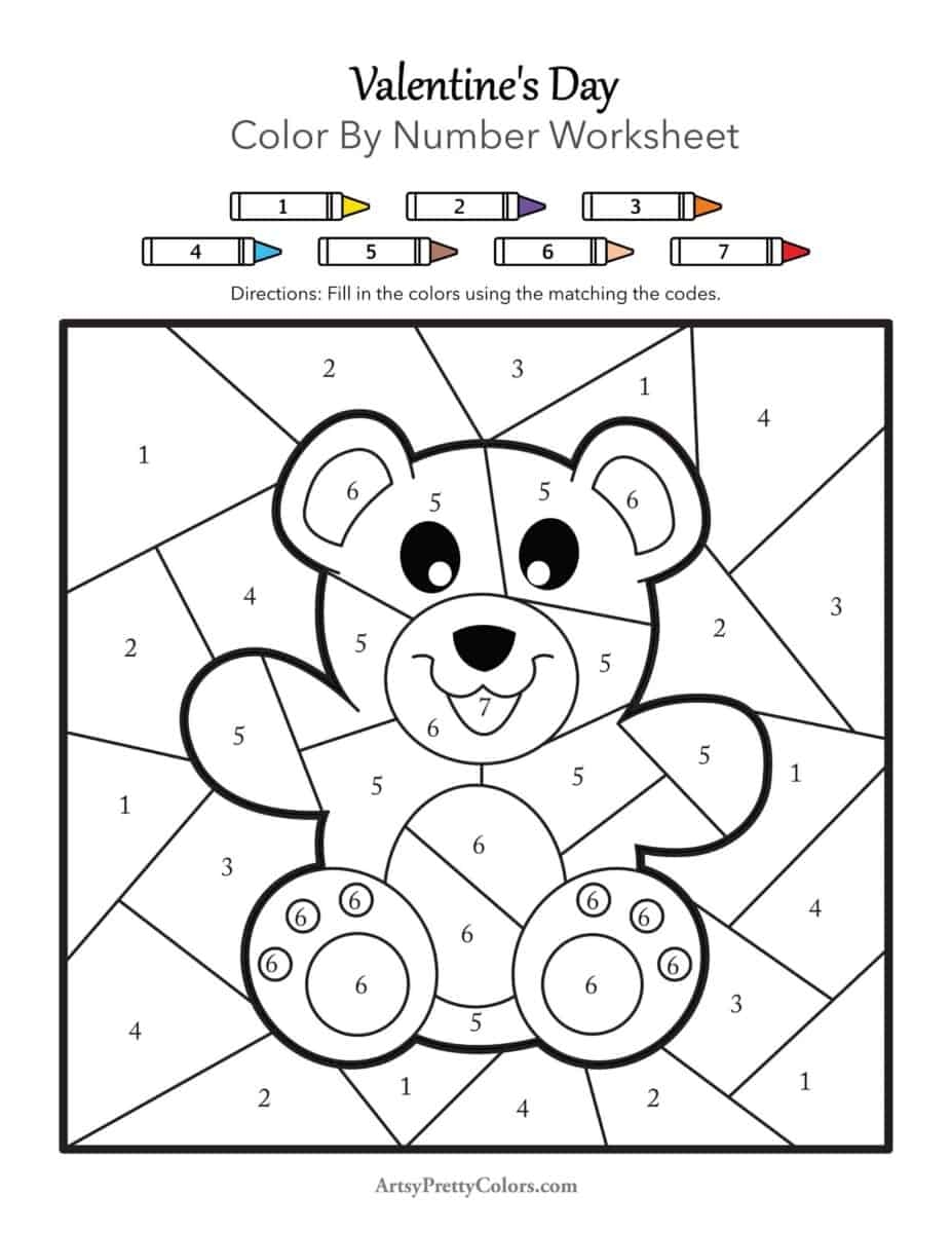 printable color by number worksheets