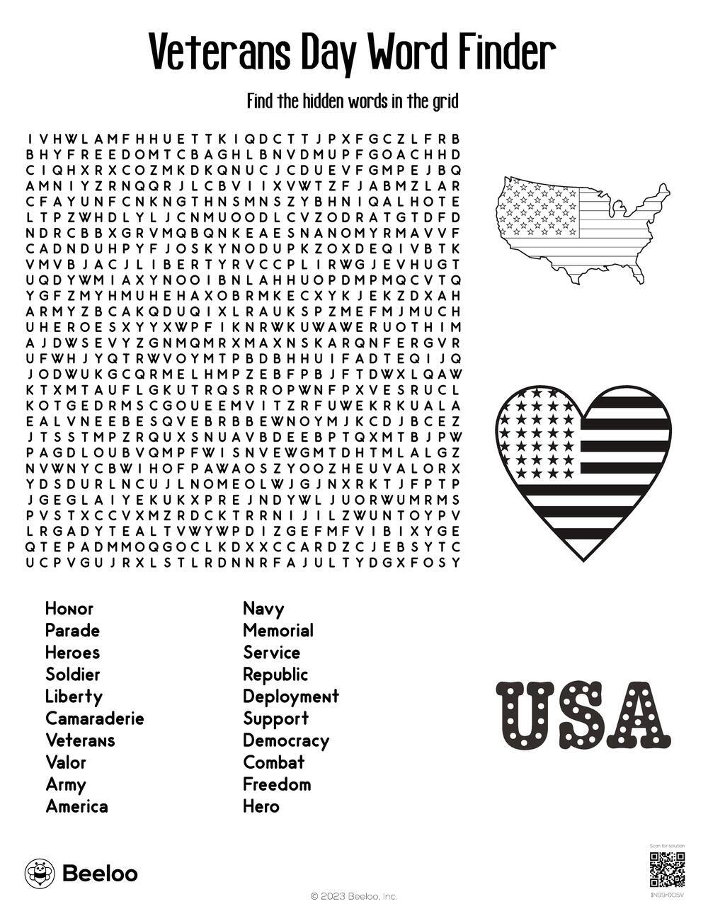 Veterans Day themed Word Searches Beeloo Printable Crafts And Activities For Kids Veterans Day themed Word Searches Beeloo Printable Crafts And Activities For Kids